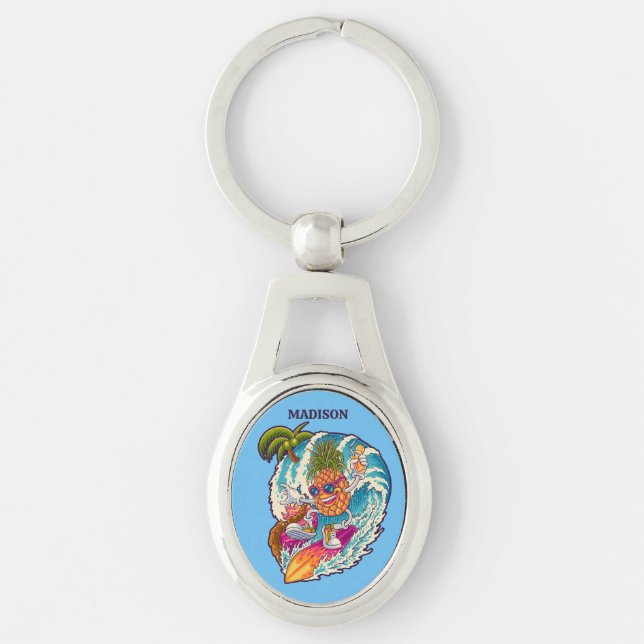 Chaveiro Nome Personalizado Abacaxi de Navegação (Frente)