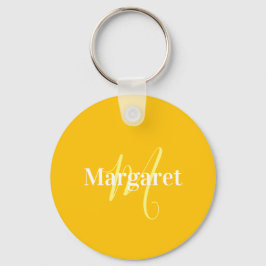 Chaveiro Nome personalizado amarelo moderno