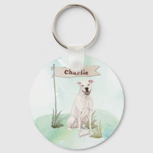 Chaveiro Nome Personalizado Americano Staffordshire Terrier