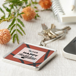 Chaveiro Nome personalizado Basball Ball Grande Grunge Birt