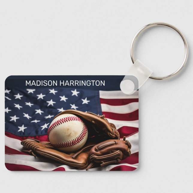 Chaveiro Nome Personalizado Baseball Americano (Frente)