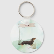 Nome personalizado Black & Tan Dachshund Pet Dog