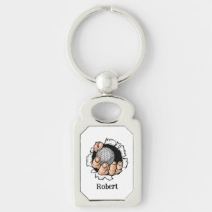 Chaveiro Nome personalizado Bola de golfe engraçada