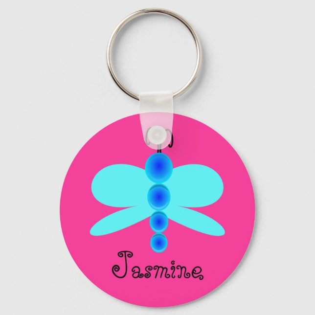 Chaveiro Nome Personalizado Borboleta Azul Bonito (Frente)