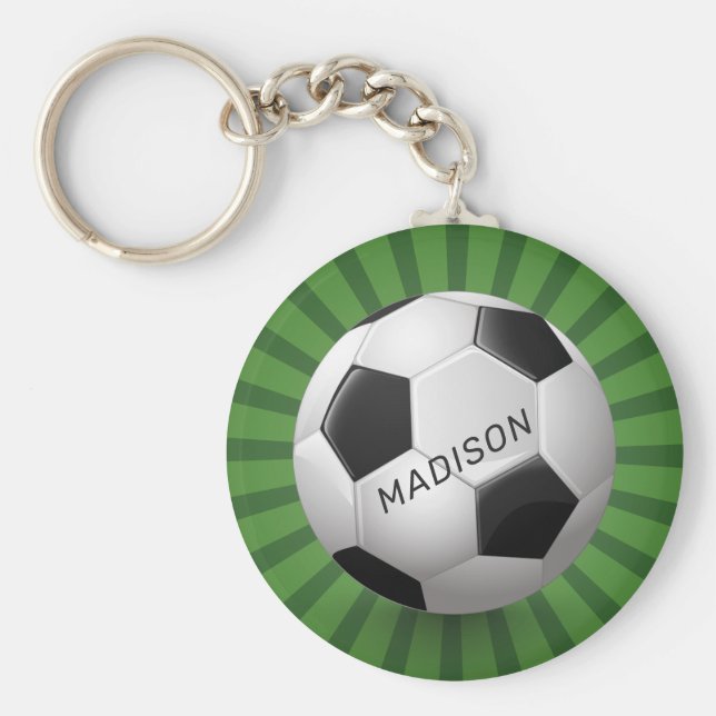 Chaveiro Nome personalizado Cadeias-chave do futebol retror (Frente)