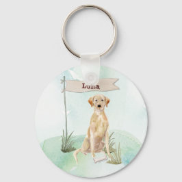 Chaveiro Nome personalizado Cão de Pet Amarelo do Laboratór