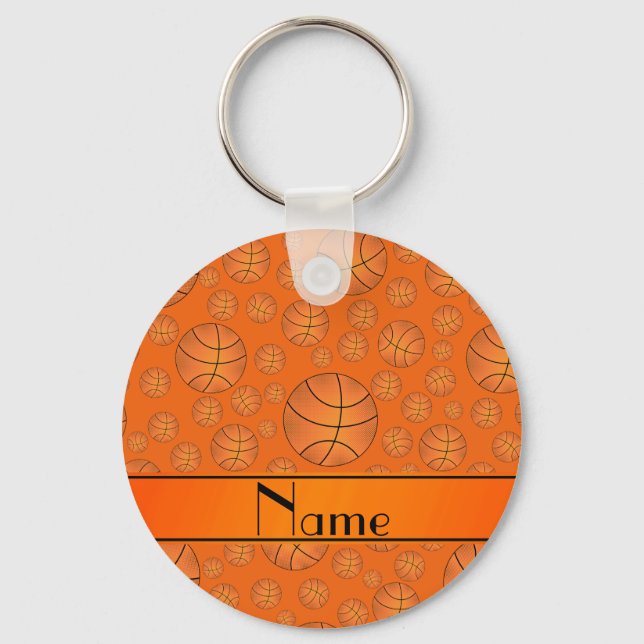 Chaveiro Nome personalizado cesto laranja laranja esferas l (Frente)