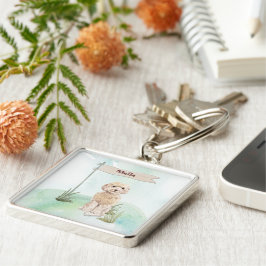 Chaveiro Nome Personalizado Champagne Cockapoo Pet Dog