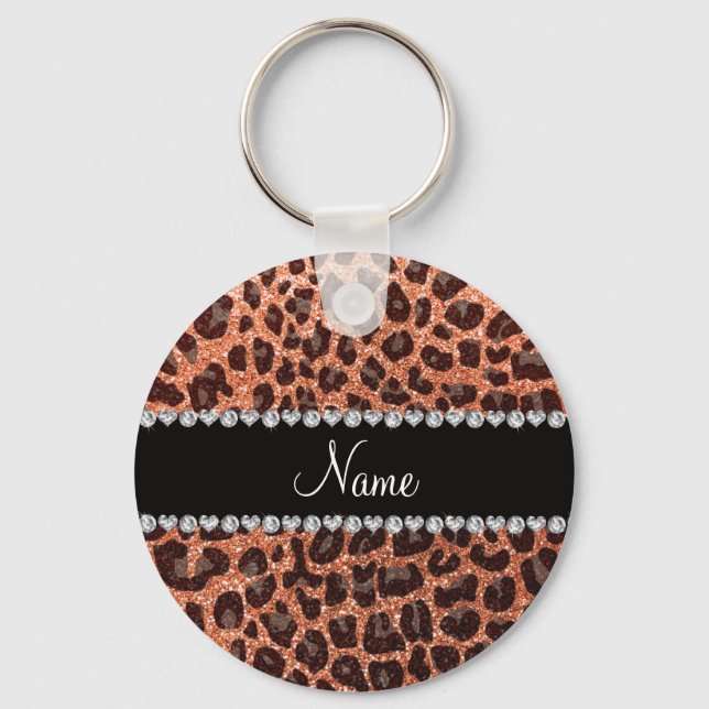 Chaveiro Nome personalizado colar cor de laranja com impres (Frente)