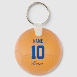 Chaveiro Nome Personalizado da Bola de Futebol do Orange Bl