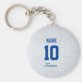 Chaveiro Nome Personalizado da Bola de Futebol do White Blu