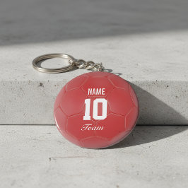 Chaveiro Nome Personalizado da Bola Red Team Soccer