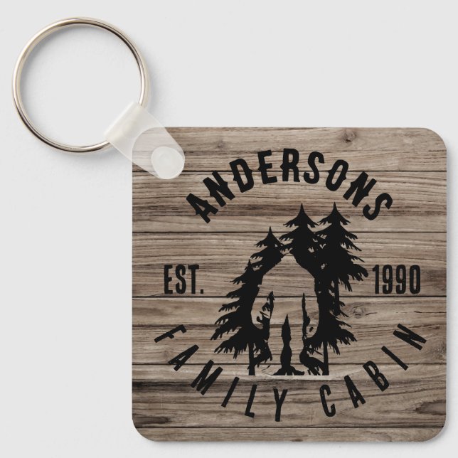 Chaveiro Nome Personalizado Da Família Da Madeira Na Cabina (Frente)