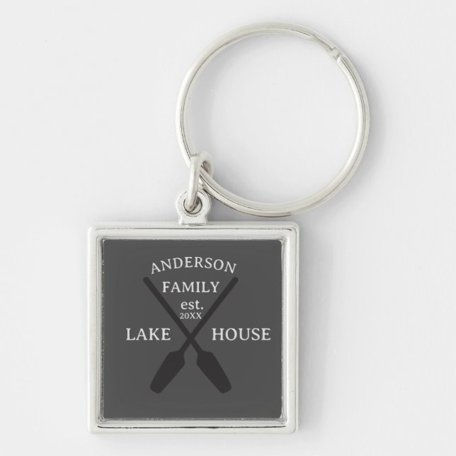 Chaveiro Nome Personalizado da Família Lake House (Frente)