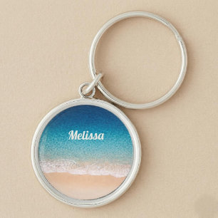 Chaveiro Nome Personalizado da Linha de Costa da Praia