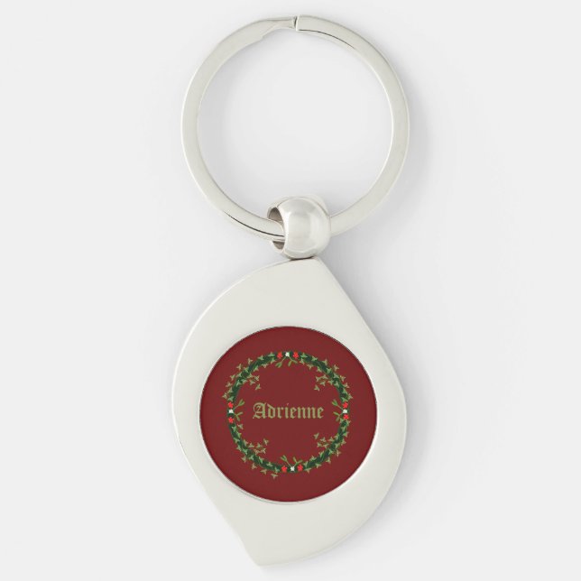 Chaveiro Nome Personalizado da Terra de Natal Gótica (Frente)