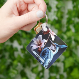 Chaveiro Nome Personalizado de Bluejay e Flores