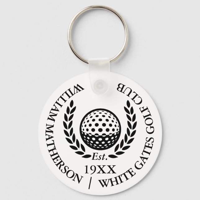 Chaveiro Nome Personalizado de Clube de Golfe Clássico (Frente)
