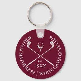 Chaveiro Nome Personalizado de Clube de Golfe Clássico Burg