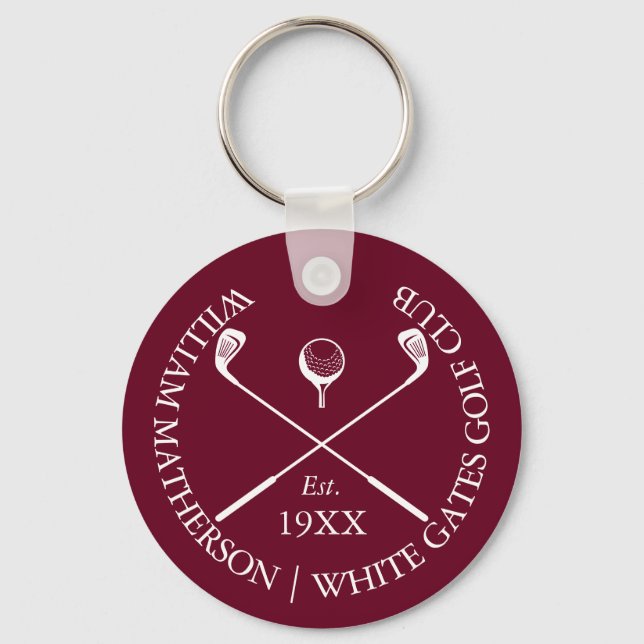 Chaveiro Nome Personalizado de Clube de Golfe Clássico Burg (Frente)