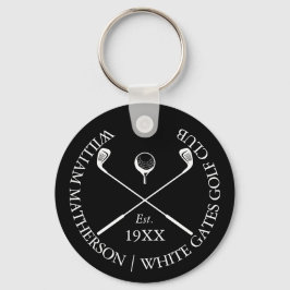 Chaveiro Nome Personalizado de Clube de Golfe Clássico Pret