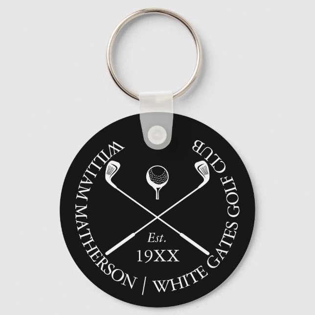 Chaveiro Nome Personalizado de Clube de Golfe Clássico Pret (Frente)