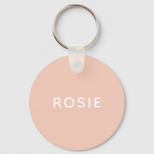 Chaveiro Nome Personalizado de Cor de Rosa Mínima Simples