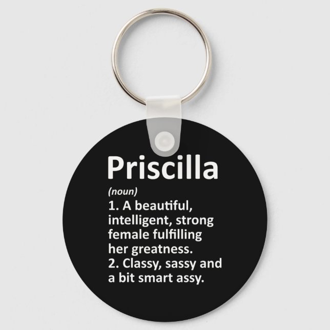 Chaveiro Nome Personalizado de Definição Priscilla Engraçad (Frente)