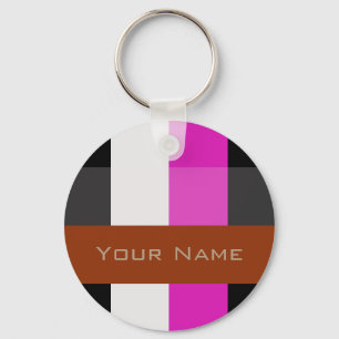 Chaveiro Nome Personalizado de faixas de negrito coloridas