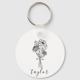 Chaveiro Nome Personalizado de Flor Selvagem