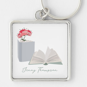 Chaveiro Nome Personalizado de Leitura de Livros Botânicos 