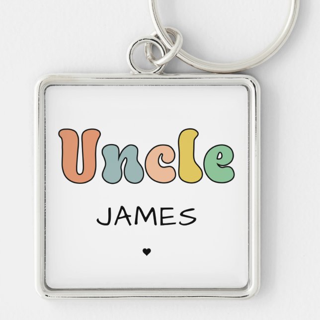 Chaveiro Nome personalizado Dif. retrô | Tio Personalizado (Frente)