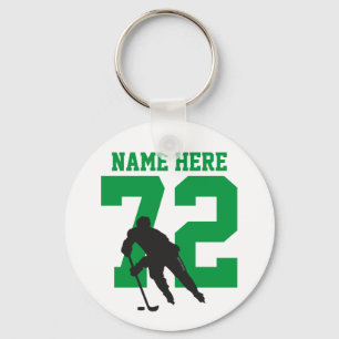 Chaveiro Nome Personalizado do Jogador de Hóquei Número V