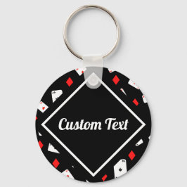Chaveiro Nome Personalizado do Padrão do Tema do Poker Verm