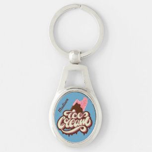 Chaveiro Nome personalizado do sorvete e cadeia de chaves d