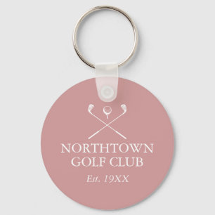 Chaveiro Nome Personalizado do Taco de Golfe Rosa Poeira