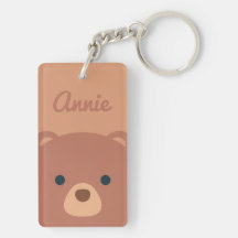 Nome Personalizado do Urso Marrom Fofinho| Chaveir