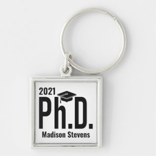 Chaveiro Nome personalizado e ano Ph.D.