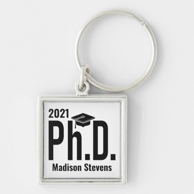 Chaveiro Nome personalizado e ano Ph.D. (Frente)