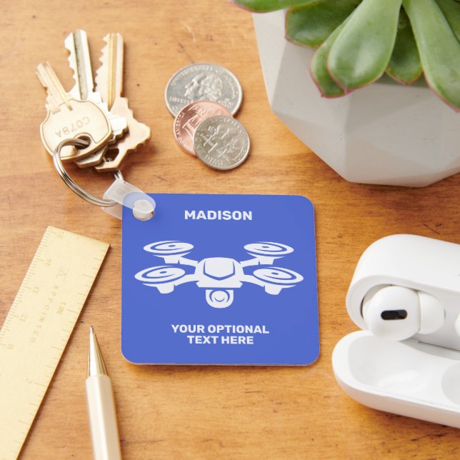 Chaveiro Nome Personalizado e Drone de Texto (Mesa)