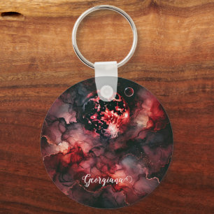 Chaveiro Nome Personalizado Eerie Blood Moon Halloween Tint