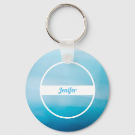 Chaveiro Nome Personalizado em Pingente com Gradiente Azul