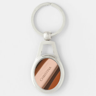 Chaveiro Nome Personalizado Faux Madeira Chique