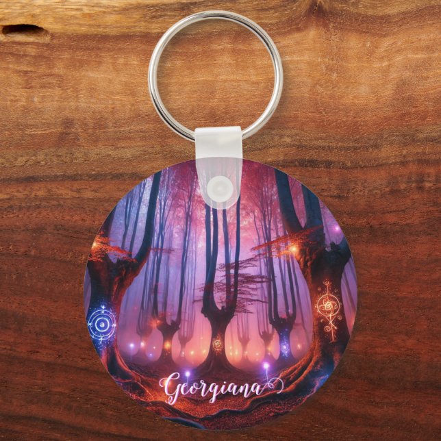 Chaveiro Nome Personalizado Floresta Whimsigol Encantada Au (Frente)