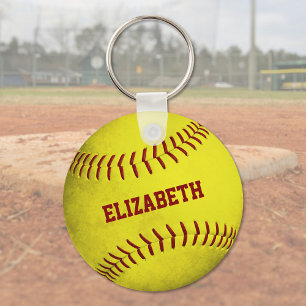 Chaveiro nome personalizado garotas amarelas softball