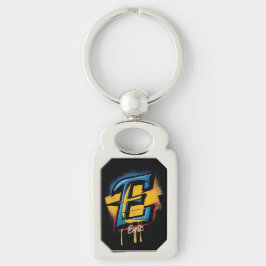 Chaveiro Nome Personalizado Grafite Negrito Inicial "E"