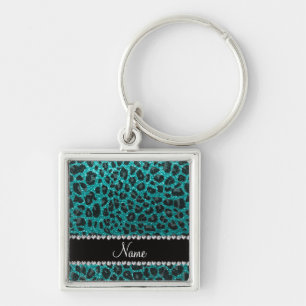 Chaveiro Nome personalizado impressão brilhante aqua glitte