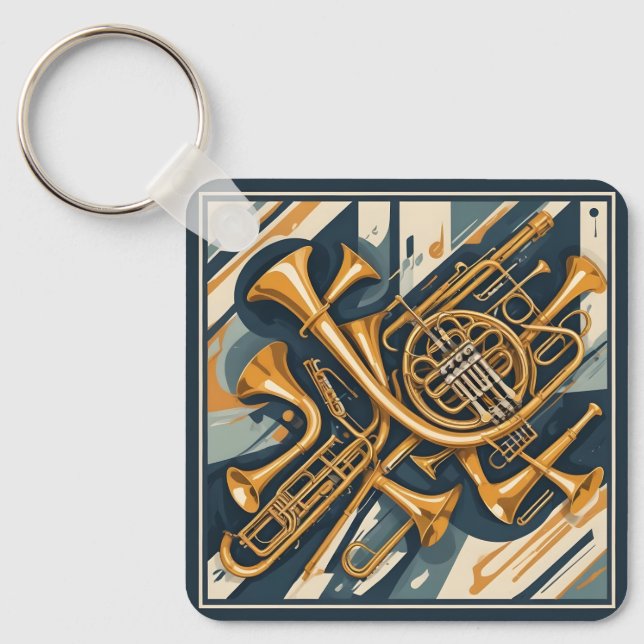 Chaveiro Nome Personalizado / Instrumentos Musicais de Text (Frente)