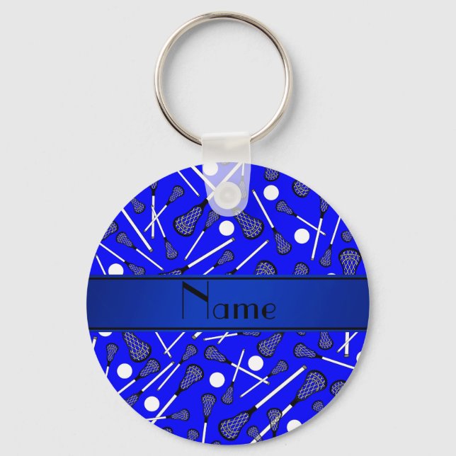 Chaveiro Nome personalizado lacrosse azul (Frente)