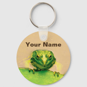 Chaveiro Nome personalizado legal do sapo verde